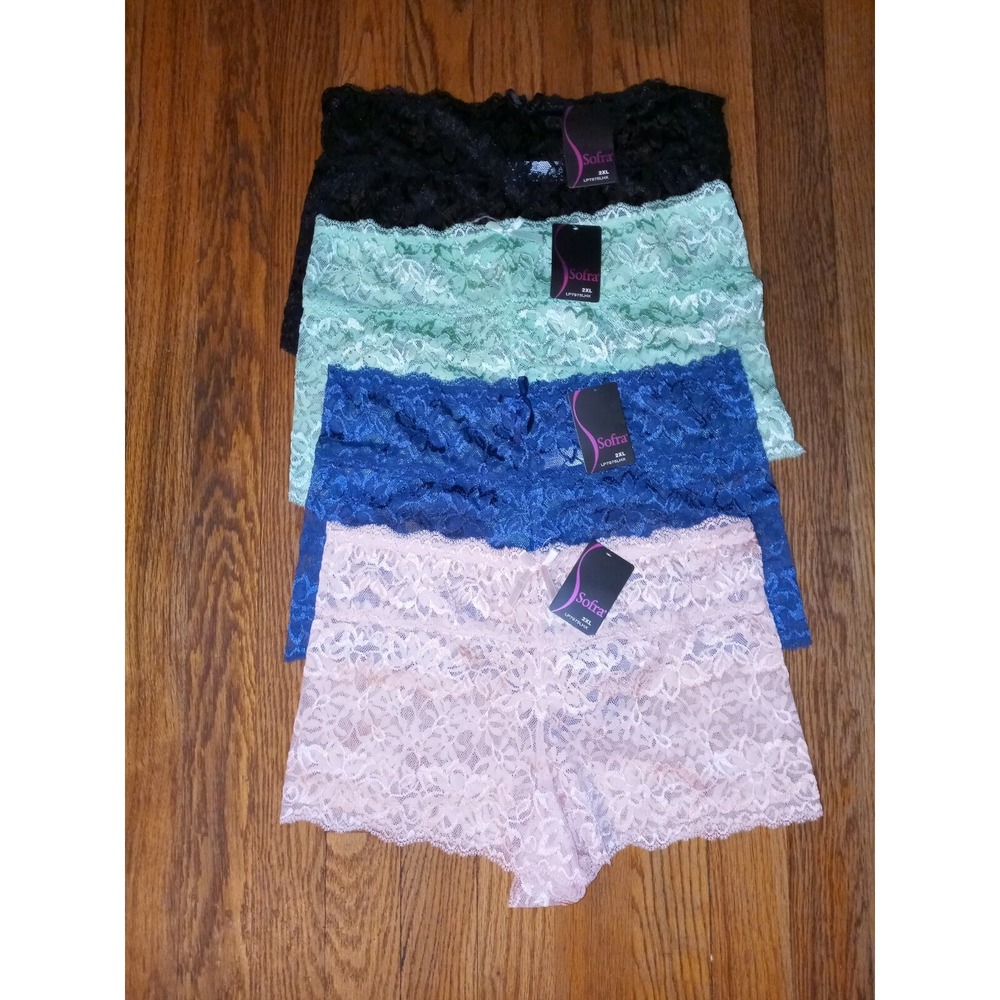 SOFRA SEXY Lot OF 4(PANTIES) SIZE 2XL pink, green, black, blue